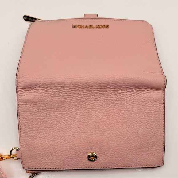 Michael Kors Adele Pebbled Leather Smartphone Wallet Wristlet Pink Women - Picture 6 of 11